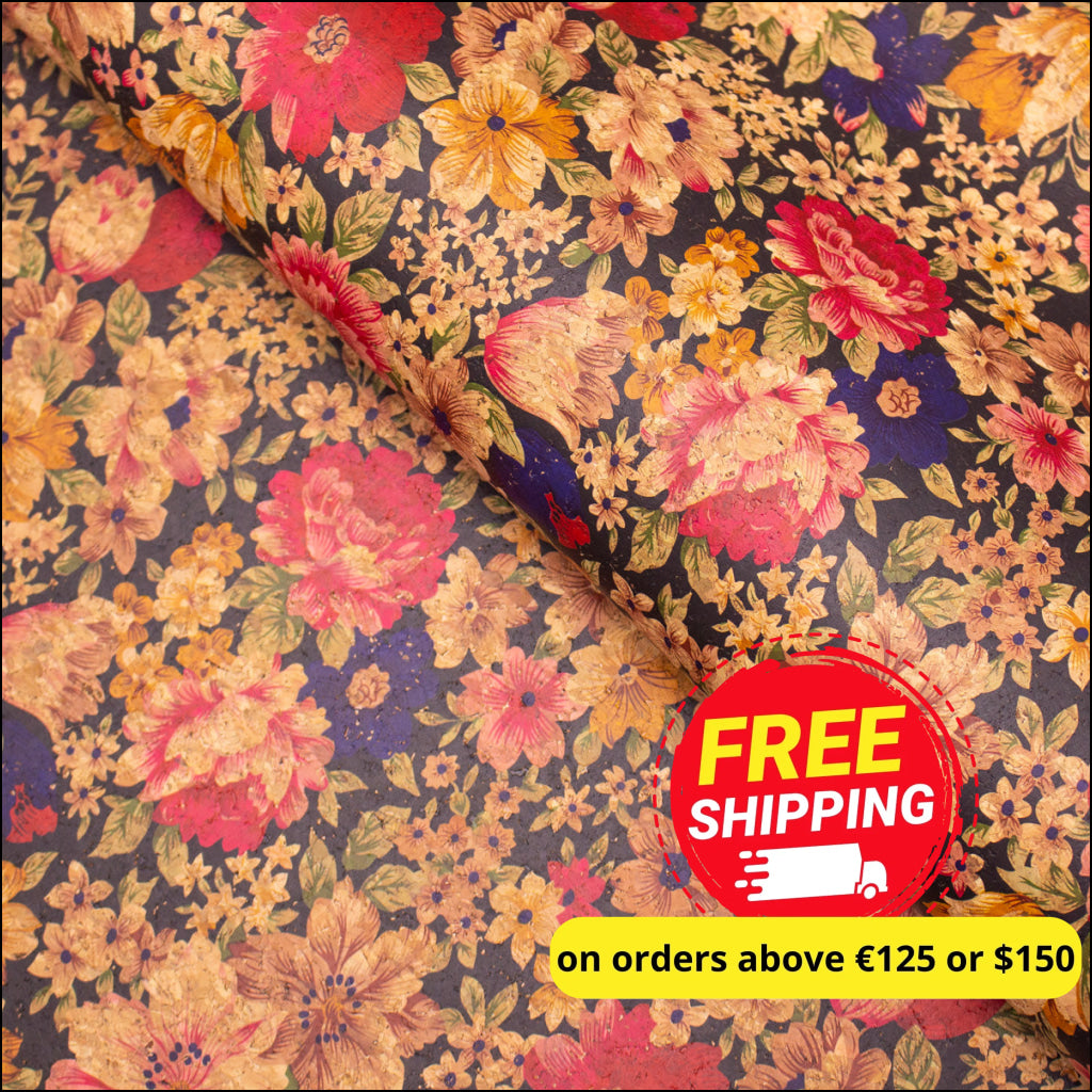 Flower Patterns Cork Fabric Cof-372 Cork