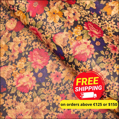 Flower Patterns Cork Fabric Cof-372 Cork