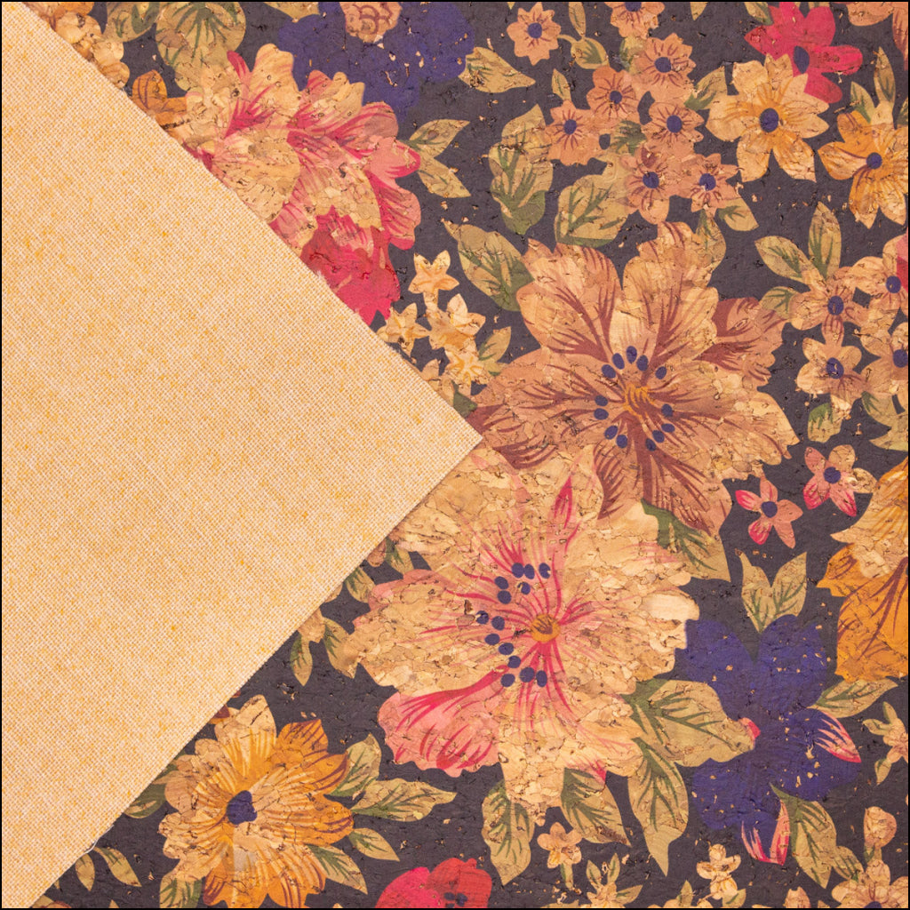 Flower Patterns Cork Fabric Cof-372 Cork