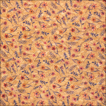 Flowers And Grass Pattern Cork Fabric Cof-390 Cork