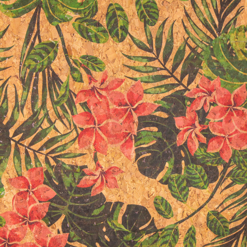Flowers And Leaves Pattern Cork Fabric Cof-375 Cork