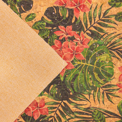 Flowers And Leaves Pattern Cork Fabric Cof-375 Cork
