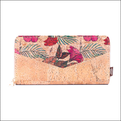 Flowers patterns natural cork women zipper card wallet BAG-2337 F Flash Sales