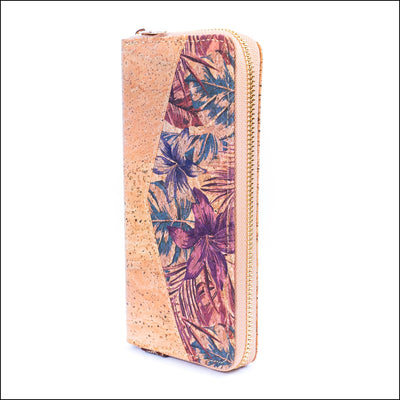 Flowers patterns natural cork women zipper card wallet BAG-2337 Flash Sales