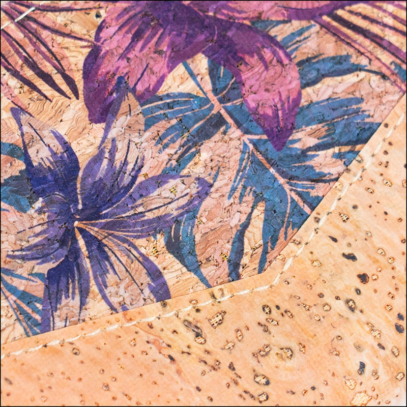 Flowers patterns natural cork women zipper card wallet BAG-2337 Flash Sales