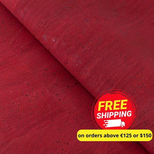 Deep Red Natural Cork Fabric – 2026NEW GENERATION BACKING COF-811