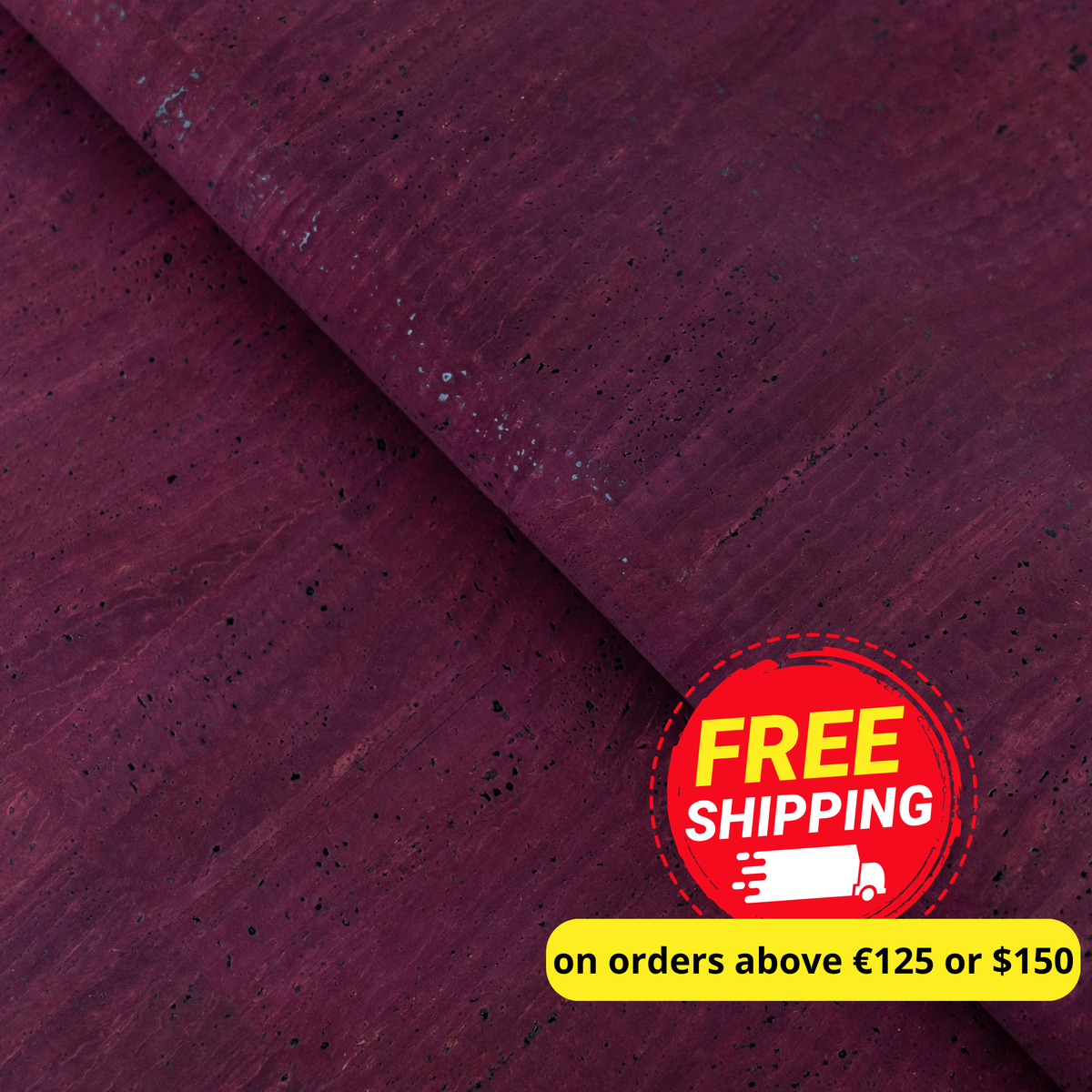 Wine Red Natural Cork Fabric – 2026NEW GENERATION BACKING COF-809