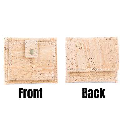 Compact Cork Wallet Bi-Fold Coin & Card Holder BAGP-281A（5units）