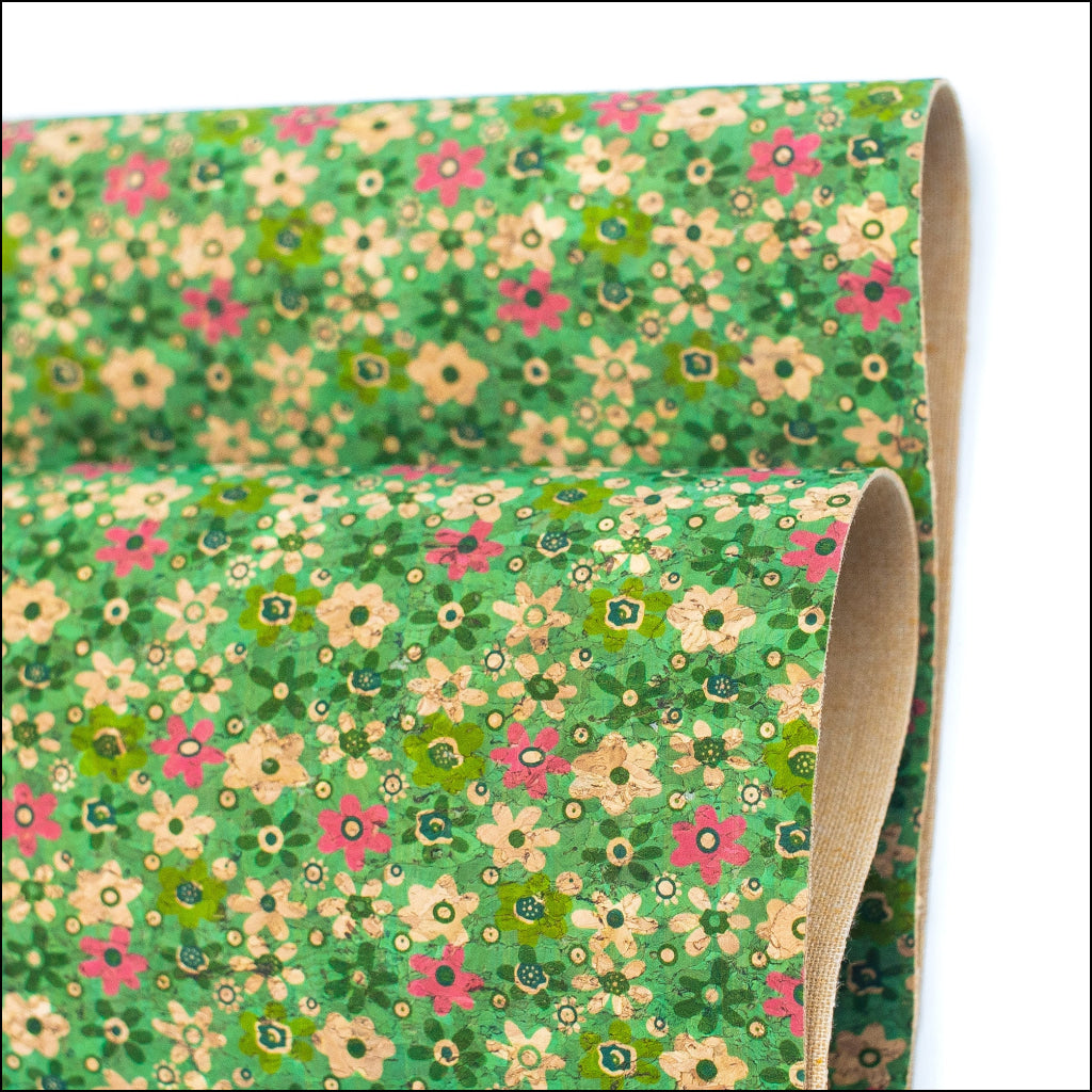 Garden Floral Cork Fabric Cof-347-A Cork Fabric