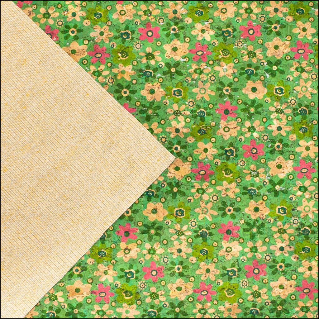 Garden Floral Cork Fabric Cof-347-A Cork Fabric