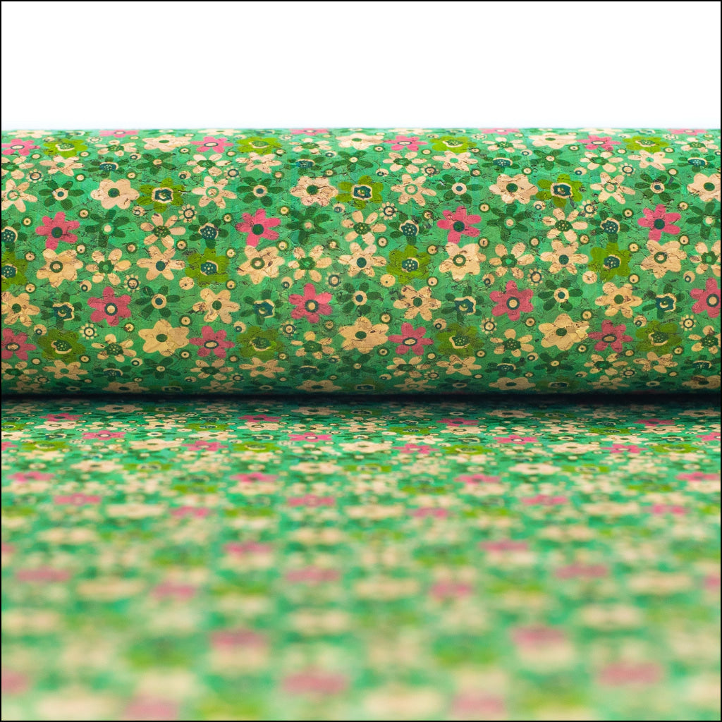 Garden Floral Cork Fabric Cof-347-A Cork Fabric