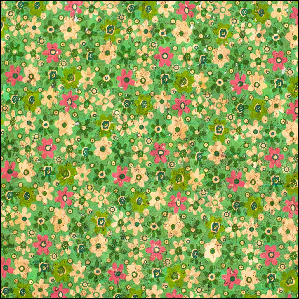 Garden Floral Cork Fabric Cof-347-A Cork Fabric