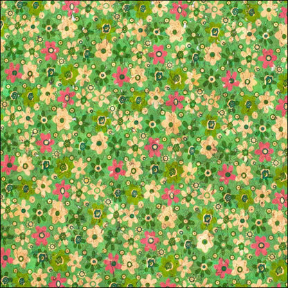 Garden Floral Cork Fabric Cof-347-A Cork Fabric