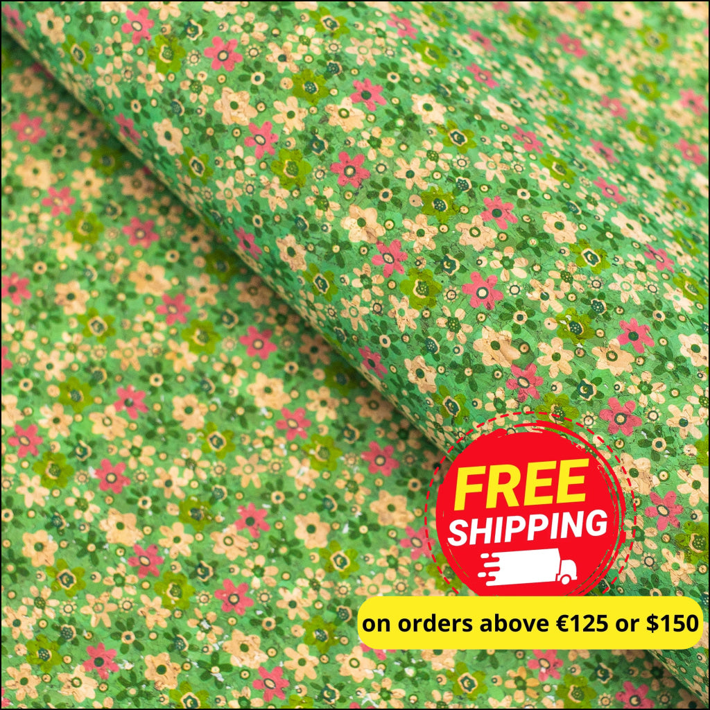 Garden Floral Cork Fabric Cof-347-A Cork Fabric