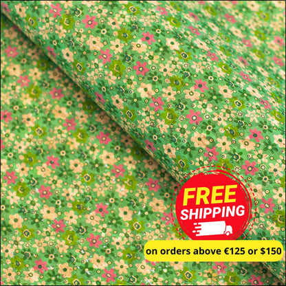 Garden Floral Cork Fabric Cof-347-A Cork Fabric