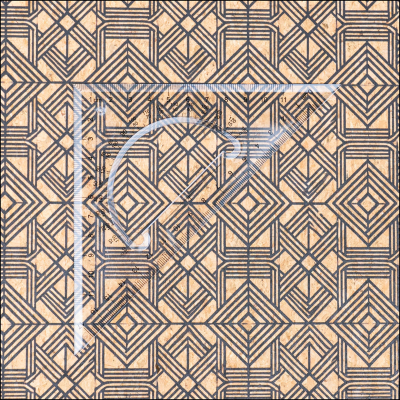 Geometric Collection - Square and Straight Lines Pattern Cork Fabric COF-739 1/2M (138*50 cm / 54*19 inches) cork fabric