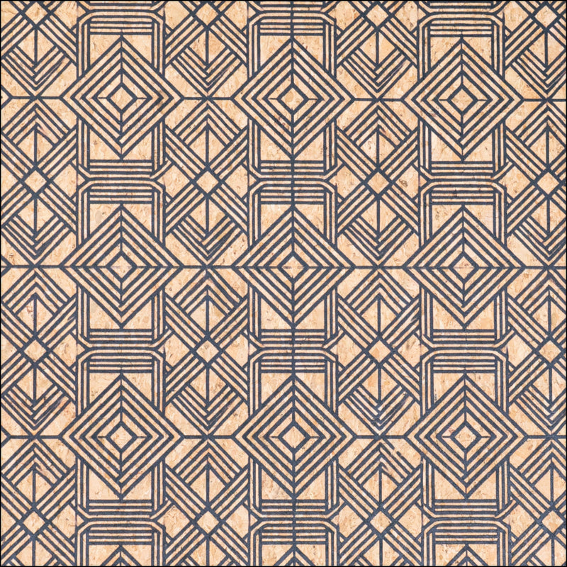 Geometric Collection - Square and Straight Lines Pattern Cork Fabric COF-739 1/2M (138*50 cm / 54*19 inches) cork fabric