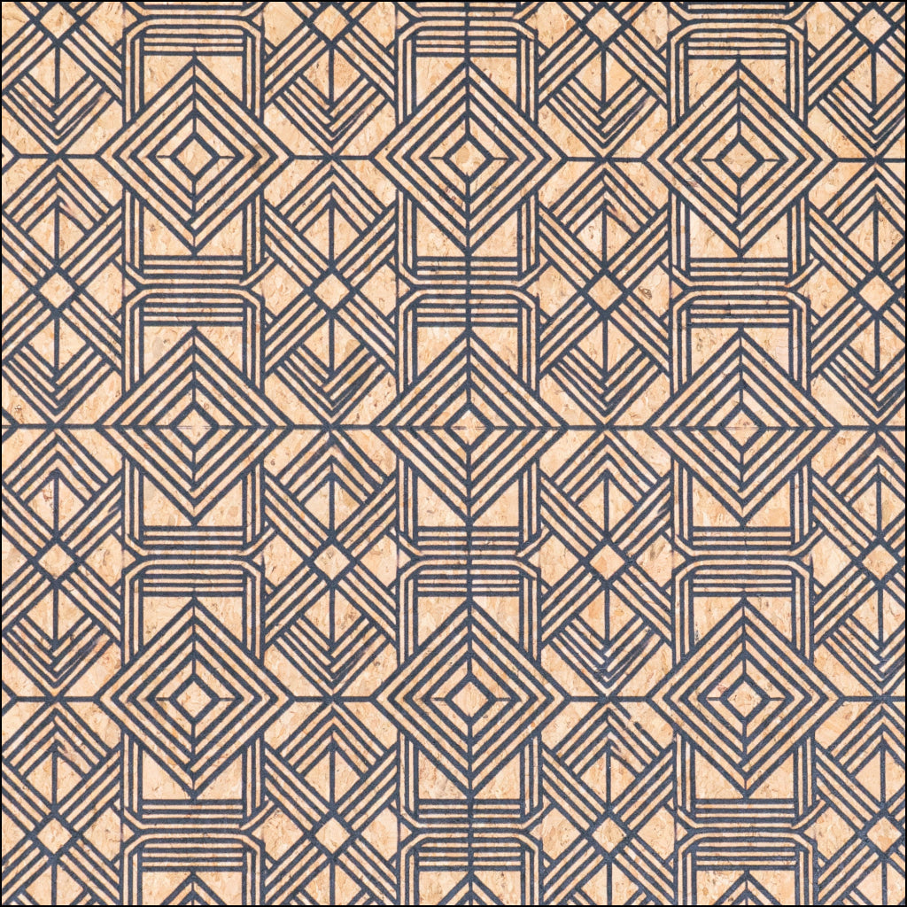 Geometric Collection - Square and Straight Lines Pattern Cork Fabric COF-739 1/2M (138*50 cm / 54*19 inches) cork fabric