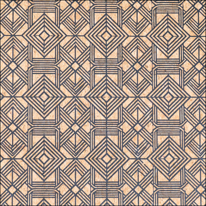 Geometric Collection - Square and Straight Lines Pattern Cork Fabric COF-739 1/2M (138*50 cm / 54*19 inches) cork fabric
