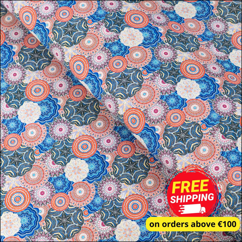 Geometric Mandala Cork Fabric COF-627 cork fabric