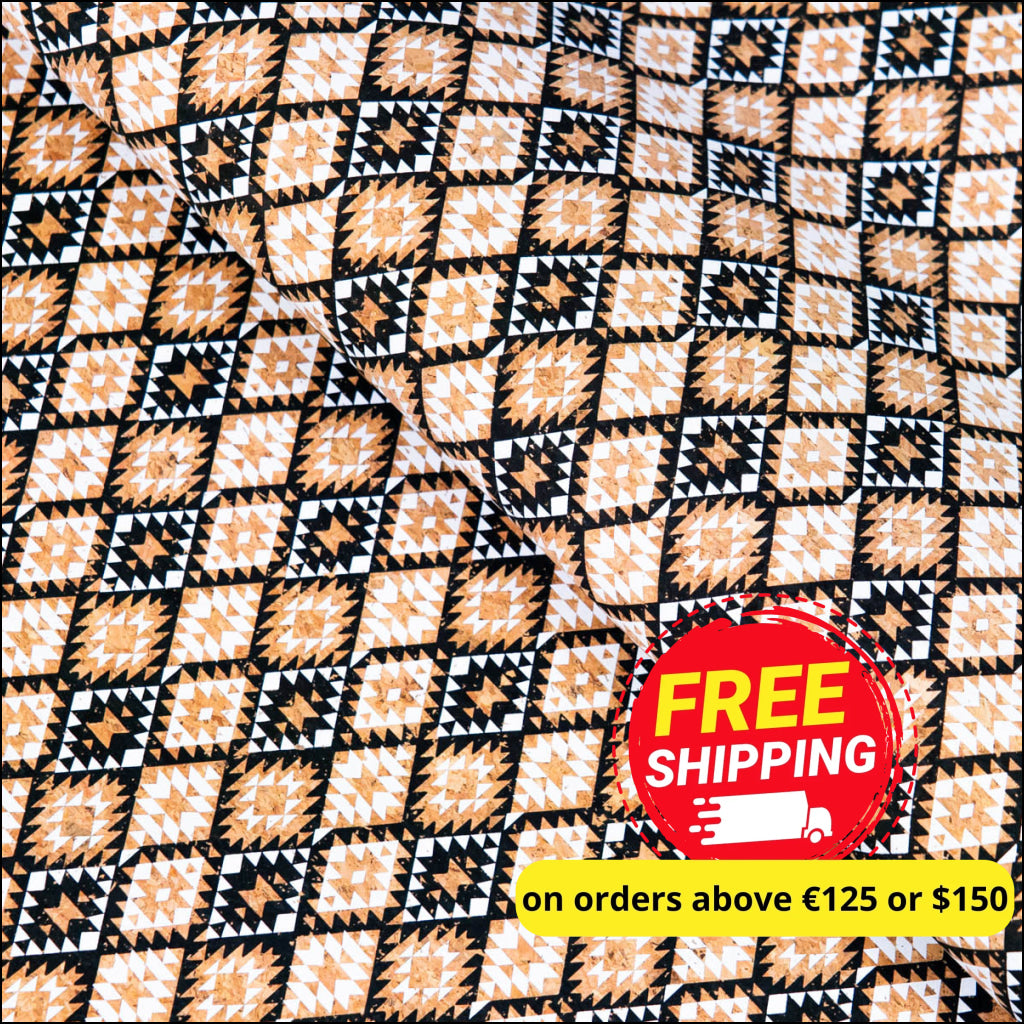 Geometric pattern cork fabric COF-615 – MB Cork