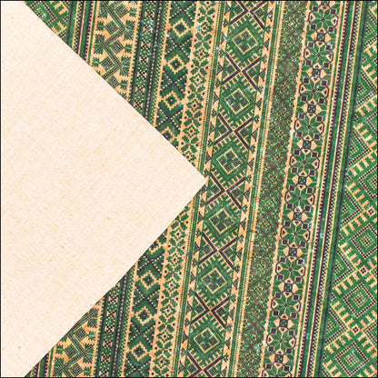 Geometric Pattern With Ethnic Motifs Cork Fabric Cof-239 Cork Fabric