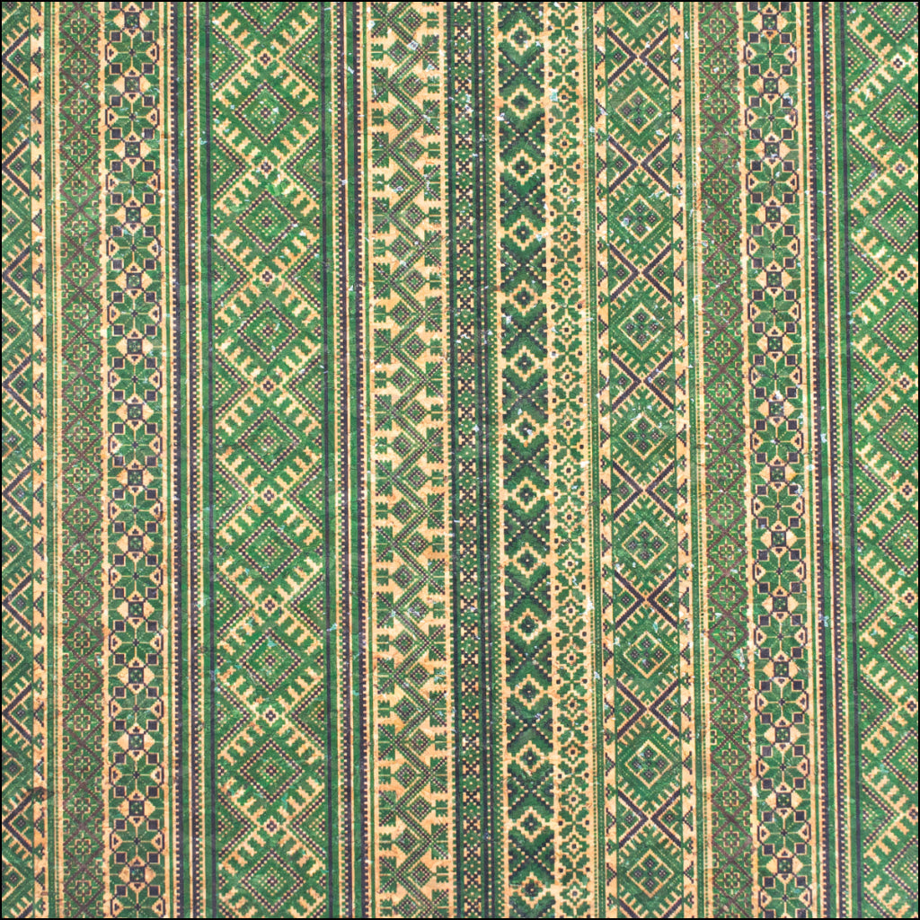 Geometric Pattern With Ethnic Motifs Cork Fabric Cof-239 Cork Fabric