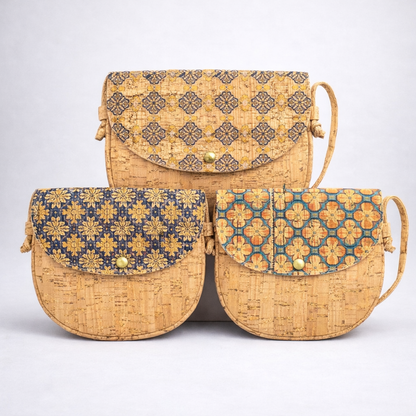 Natural Cork Messenger bag Mini Sleek U-Cork Sling-BAGD-247