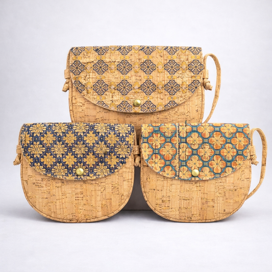 Natural Cork Messenger bag Mini Sleek U-Cork Sling-BAGD-247