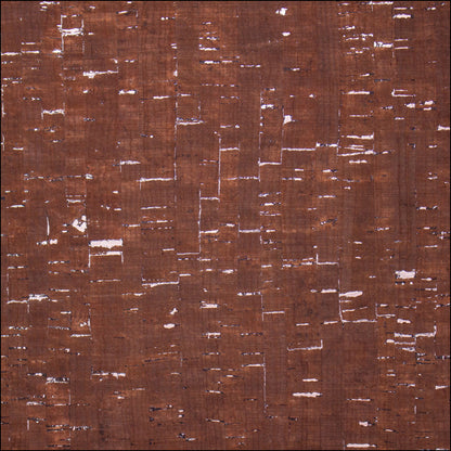 Glam Umber Brown With Silver- Cork Textile Sheet Rustic Cof-368 Fabric