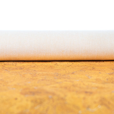 Golden Yellow Cork Fabric With Metallic Details - 0.9Mm Thickness Cof-581 Cork Fabric