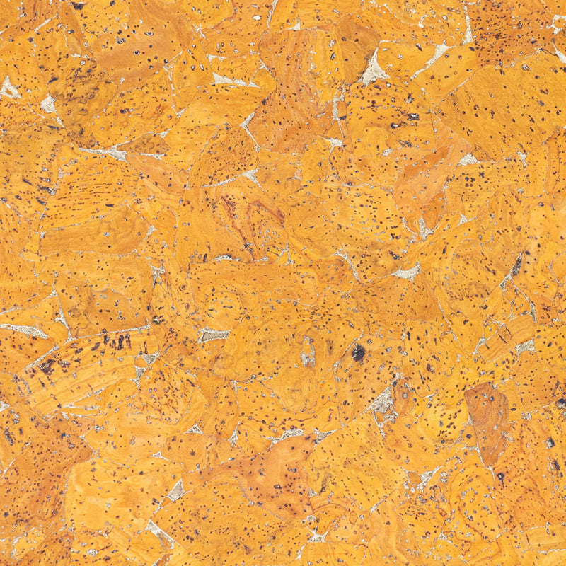 Golden Yellow Cork Fabric With Metallic Details - 0.9Mm Thickness Cof-581 Cork Fabric