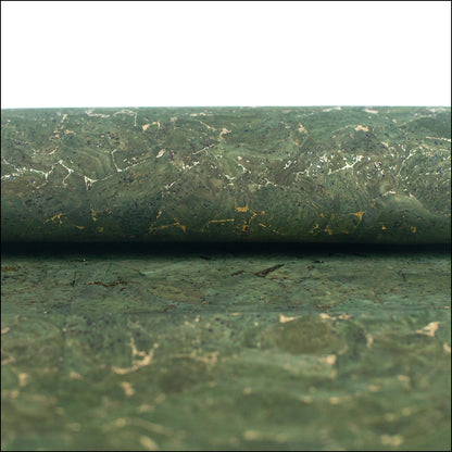 Green And Gold Verdant Terrain Cork Fabric Cof-494 Cork Fabric