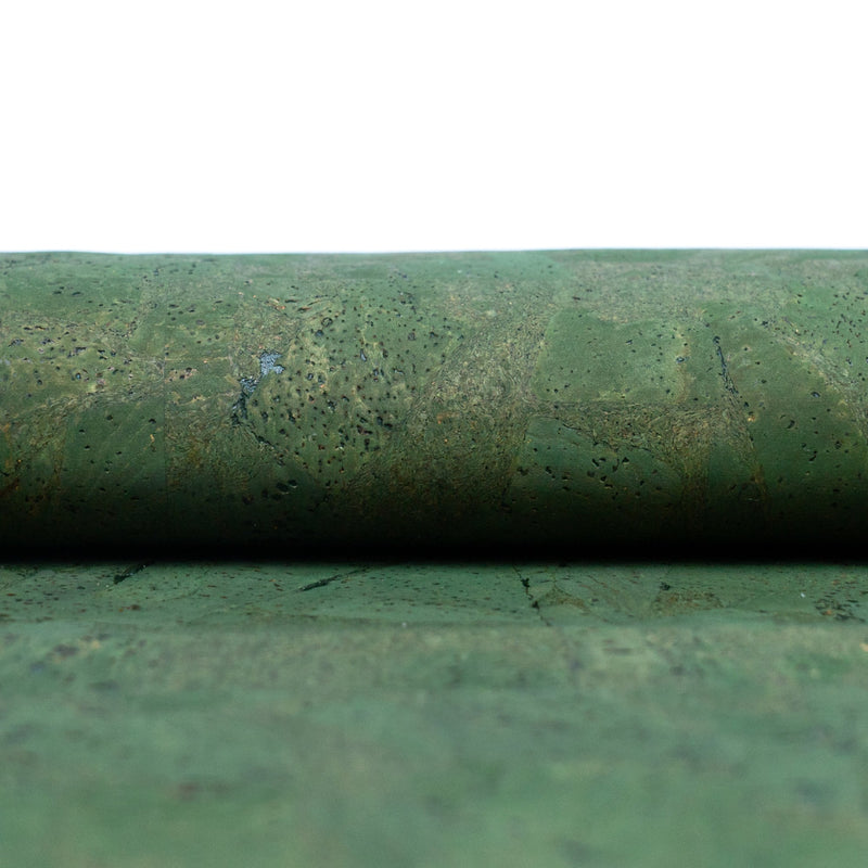 Green Block-Style Cork Fabric With Black Backing 0.81Mm Thickness Cof-536-C Cork Fabric