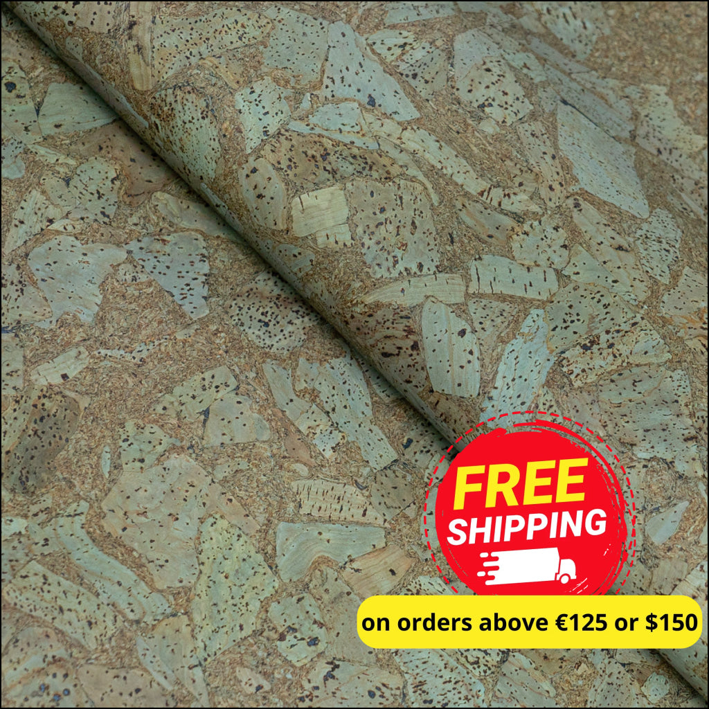 Green Cork Fabric In Block Style 0.88 Thickness Cof-588 Cork Fabric