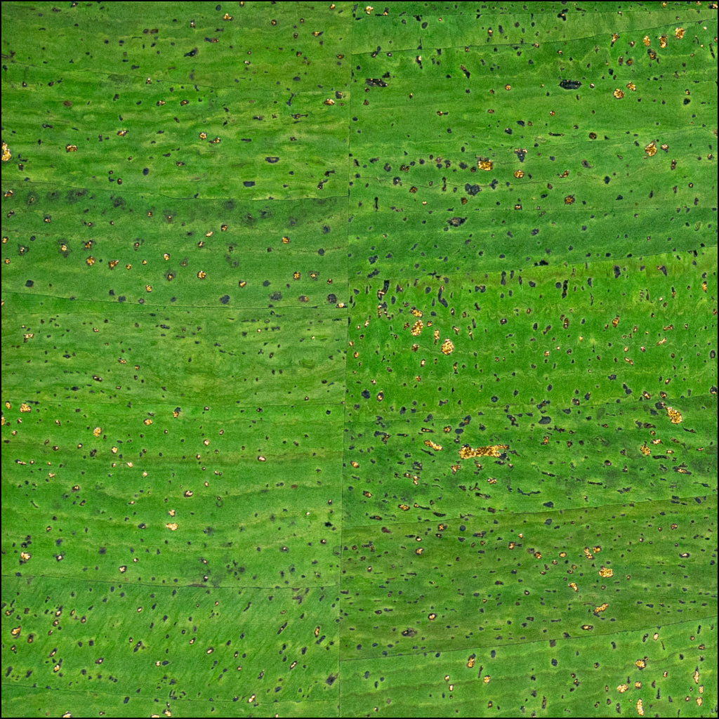 Green Cork Fabric with Gold Flecks COF-647 cork fabric