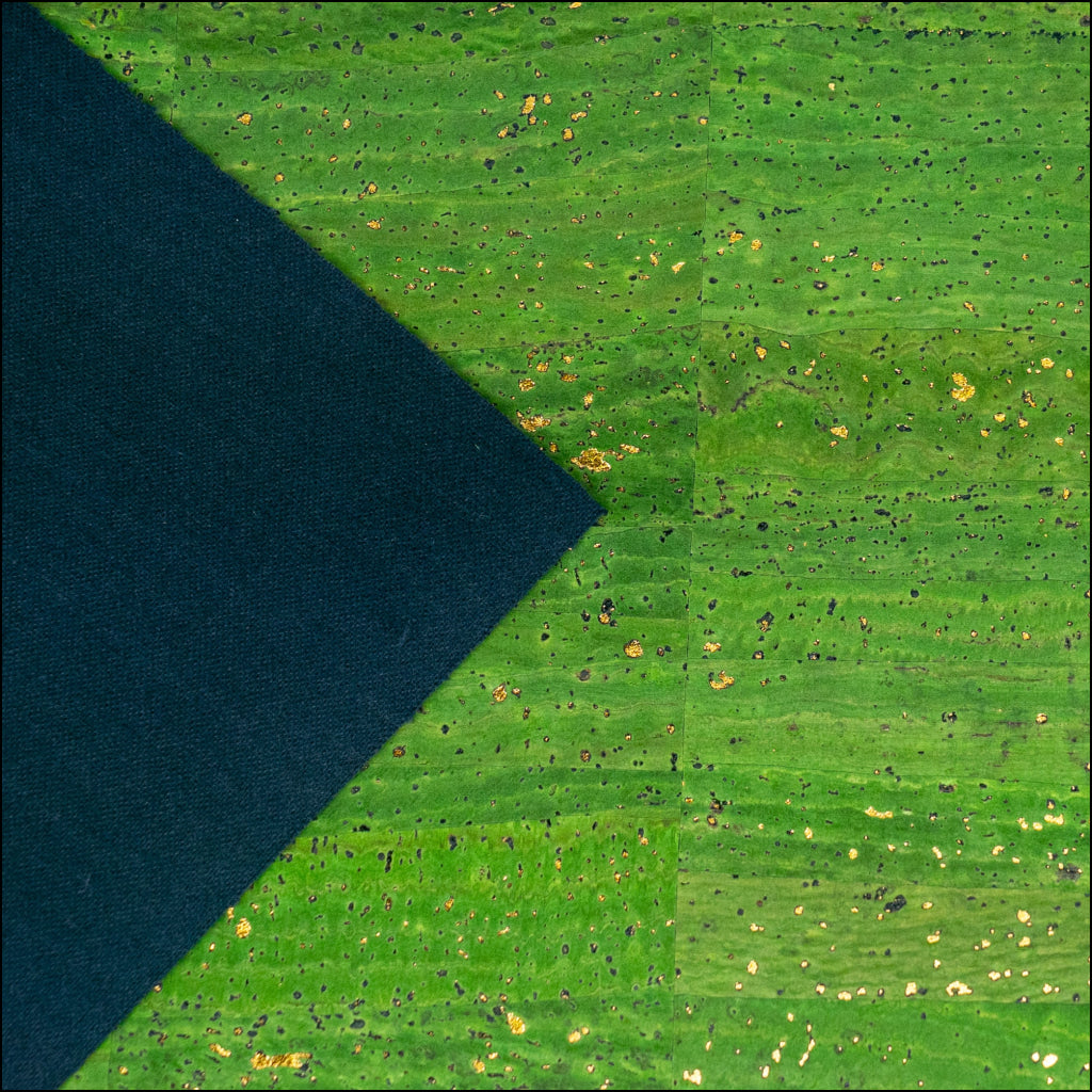 Green Cork Fabric with Gold Flecks COF-647 cork fabric