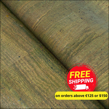 Green Solid Color Cork Fabric With Black Backing 0.84Mm Thickness Cof-536-B Cork Fabric