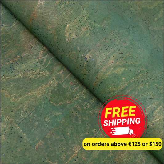 Green Solid Color Cork Fabric With Black Backing 0.87Mm Thickness Cof-536-A Cork Fabric