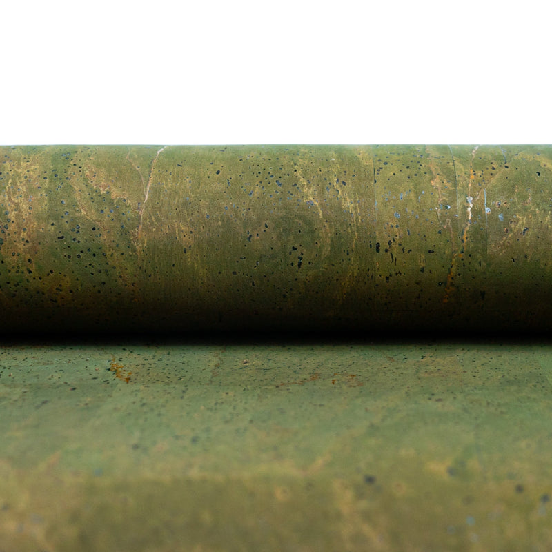 Green Solid Color Cork Fabric With Black Backing 0.88Mm Thickness Cof-536-D Cork Fabric