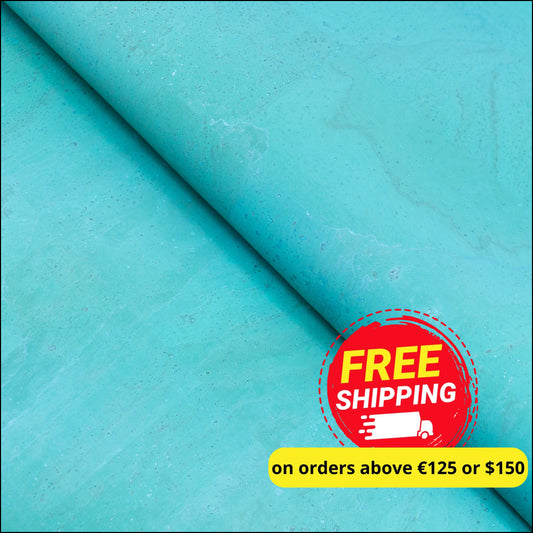 Lake Blue Solid Cork Fabric With Beige Backing Cof - 525 - A Cork Fabric