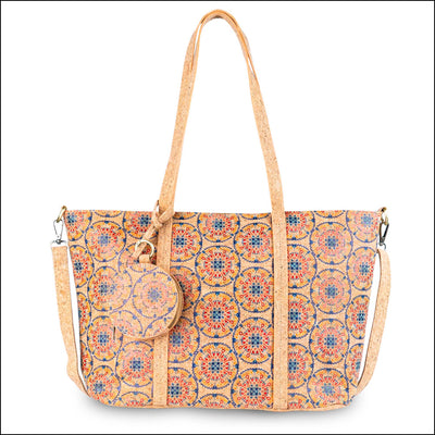 Large Cork Tote Crossbody Bag for Women – Dual Strap Vegan Handbag with Coin Pouch BAGD 317 A Flash Sales