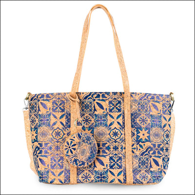 Large Cork Tote Crossbody Bag for Women – Dual Strap Vegan Handbag with Coin Pouch BAGD 317 B Flash Sales