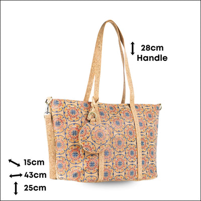 Large Cork Tote Crossbody Bag for Women – Dual Strap Vegan Handbag with Coin Pouch BAGD 317 Flash Sales
