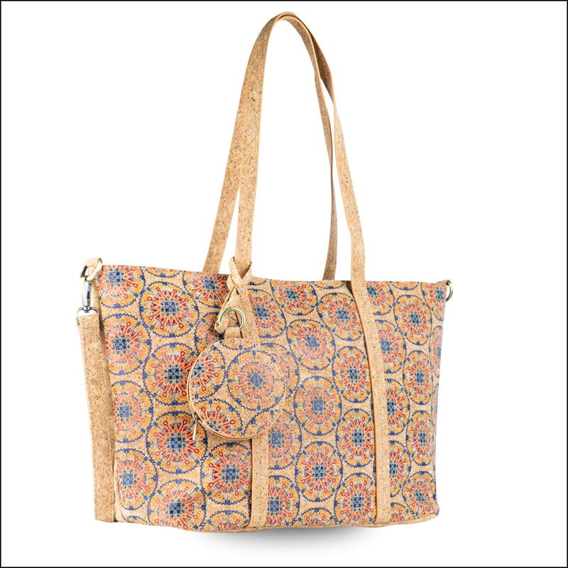 Large Cork Tote Crossbody Bag for Women – Dual Strap Vegan Handbag with Coin Pouch BAGD 317 Flash Sales
