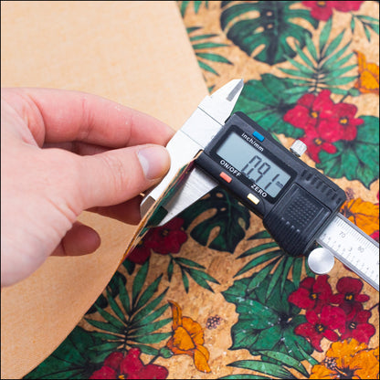 Large Flower And Palm Leaves Pattern Cork Natural Fabric Cof-284-B Cork Fabric