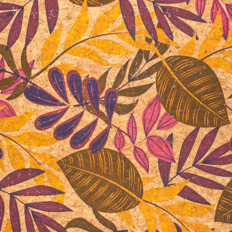 Large Leaves And Palm Pattern Cork Fabric Cof-391 Cork