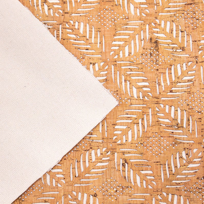 Laser-Cut Cork Fabric With Leaf Motif Design - 1.2Mm Thickness Cof-416 Cork Fabric