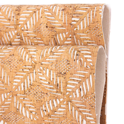 Laser-Cut Cork Fabric With Leaf Motif Design - 1.2Mm Thickness Cof-416 Cork Fabric