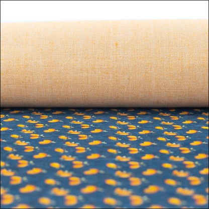 Lemon Print Natural Cork Fabric Cof-178 Cork Fabric